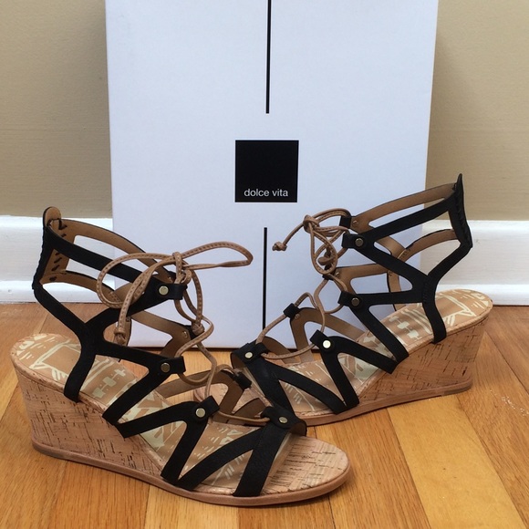 πDOLCE VITA Lynnie Leather Wedge Lace up Sandals - Picture 3 of 8